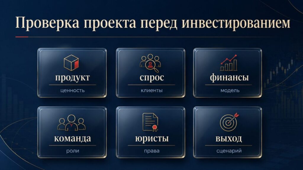 проверка проекта перед инвестированием по продукту финансам команде и рискам